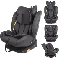 Bebies First Entour I-Size Kindersitz 0–36 kg (40–150 cm) – Mitwachsender Autositz Gruppe 0/1/2/3 – Rückwärts & Vorwärts nutzbar – Grau