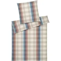 Elegante Soft-Flanell-Bettwäsche-Garnitur Glasgow Farbe Terra-Blau Größe 155x220+80x80 AL