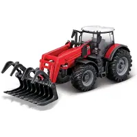 Bburago TRAKTOR MIT GREIFER Massey Ferguson 8740S