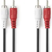 Nedis Stereo-Audiokabel | 2x RCA Stecker | 2x RCA Stecker | Vernickelt | 1.50 m | Rund | Schwarz | L