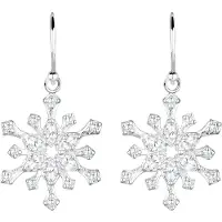 Elli Ohrringe Schneeflocke Winter Zirkonia 925 Silber Elli Wei?