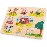 Woet form-Puzzle Bauernhof Junior Holz 9-teilig