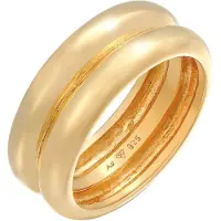 Elli Ring Bandring Double Unisex 925 Ring Elli Premium Gold