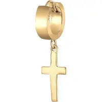 KUZZOI Ohrringe Creole Kreuz Scharnier Single 925 Silber Kuzzoi Gold