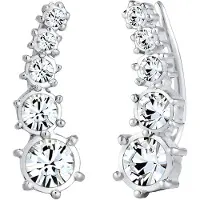 Elli Ohrringe Earclimber Klassik Kristalle 925 Silber Elli Silber