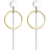 Elli Ohrringe Hänger Geo Kreis Basic Minimal Cool 925 Silber Elli Bunt