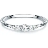 Trilani Ring - Sterling Silber Ring Zirkonia - Gr. 56 - in Silber - für Damen