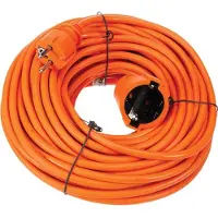 Perel Verlängerungsleitung, H05VV-F 3G1,5, 20 m, 16 A/230 V, 3500 W, Typ E/F, Schuko, für Innenräume, PVC, orange