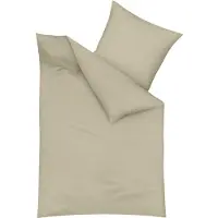 TRAUMSCHLAF Uni Feinbiber Bettwäsche Kissenbezug einzeln 40x40 cm beige