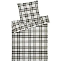 Elegante Soft-Flanell Bettwäsche Westminster tannengrün 155x220 cm + 80x80 cm