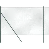 vidaXL Bodenmontierter Maschendrahtzaun 10 x 1,6 m Grün Netz