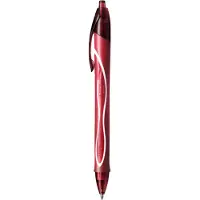 BIC Gelschreiber Gel-ocity Quick Dry, Druckmechanik, gummierter Schaft, Strichstärke 0,3 mm, 12 Stück, Schreibfarbe rot