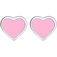 Elli Ohrringe Kinder Herz Stecker Emaille Pastel Cute 925 Silber Elli Rosa