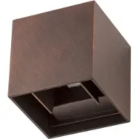 Nova Luce COMO LED Wandleuchte Braun 2x3W IP54 Warmweiss 11,2x11,2x11,2cm 847406