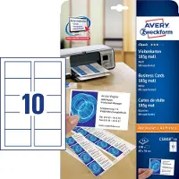 Avery Business Cards 85 x 54 Perforated 10 Sheets 185 g/m², 10 Blätter, 100 Stück(e)