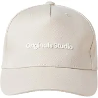 Jack & Jones Baseball Cap "JACVESTERBRO CAP NOOS", Herren, Gr. 1, weiß (moonbeam), Baumwolle, unifarben, Caps Baseball Cap