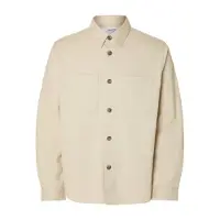 SELECTED MEN Herren Overshirts Slhtravis Twill Overshirt Ls Noos - Beige - Größe XXL