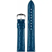Hirsch 12302880-2-18 Armband für Uhren Crocograin M 18 mm Leder Blau