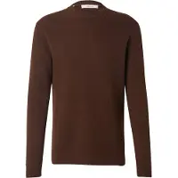 Selected Herren Pullover & Cardigans Slhdane Ls Knit Structure Crew Neck Noos - Bruin - Größe L
