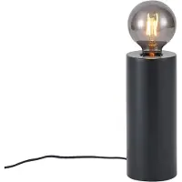 QAZQA Moderne Tischleuchte schwarz 24cm - Cylinder