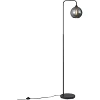 QAZQA Art-Deco-Stehleuchte schwarz mit Rauchglas – Sandra