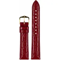 Hirsch 12302860-1-20 Uhren-Lederarmband Crocograin M 20 mm Weinrot