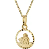 Trendor 28748 Kinder-Anhänger Amor Gold 333/8K + vergoldete Silberkette