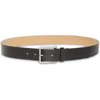 Calvin Klein Ledergürtel JEANS "WARMTH BUCKLE", Herren, Gr. 125, silber (schwarz, antique silber), Rindsleder, unifarben, Gürtel Ledergürtel, Größenverstellbar