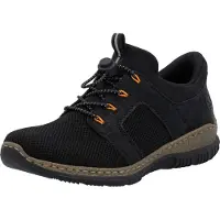 Rieker Damen Sneaker Halbschuh Komfort & Style mit MemoSoft N32G4, Größe:37 EU, Farbe:Schwarz