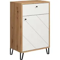 Ebuy24 Garderobenkommode Touch, Weiß/Artisan, B/H/T ca. 63/96/40 cm