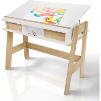 Juskys Kinder Schreibtisch Fietje Plus - Neigungs- & höhenverstellbarer Lerntisch - 2 Schubladen