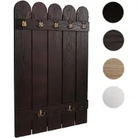 Mendler Wandgarderobe HWC-N95, Garderobe Garderobenpaneel, Paulownia 7 Haken 86x60cm ~ braun