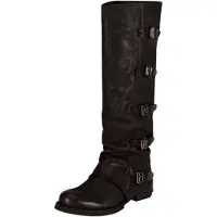 Felmini Hohe Lederstiefel COOPER C895 mit seitlichem Reißverschluss und Schnallen