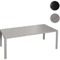 Mendler Alu-Esstisch HWC-N40, Tisch Bistrotisch Gartentisch Balkontisch, wetterfest 180x80cm hellgrau
