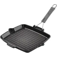 Staub Grillpfanne Vierkant Schwarz 24 cm