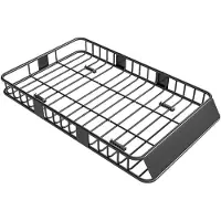 HOMCOM Dachbox Auto-Dachträger Dachgepäckträger Universal-Gepäckkorb Metall schwarz C10-016