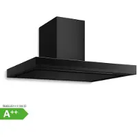 Klarstein Velaire Dunstabzugshaube 90 cm - A++ , 595 m³/h, Touch-Bedienung, LED, leise, Wandhaube, Aluminium- & Aktivkohlefilter, Schwarz