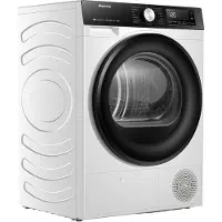Hisense 3S Freistehender Wäschetrockner mit Wärmepumpe, 8 kg, Freistehend, Frontlader, Wärmepumpe, Weiß, Drehregler, Berührung, Links/Rechts