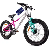 Sun baby Kinderfahrrad Mädchenfahrrad 20 Zoll Fahrrad mit 6 gang Kettenschaltungen Shimano RevoShift Fahrradstoßdämpfer Calix weiß rosa