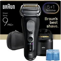 Braun Series 9 Pro+ 9660CC, Folienschaber, Schwarz, Silber, Edelstahl, Tasten, LED, Wechselstrom/Batterie