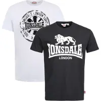 Lonsdale T-Shirt "DILDAWN" Packung, 2er-Pack, 2 Stk. mit Used-Look, Kurzarm, aus Baumwoll-Jersey, schmale Passform