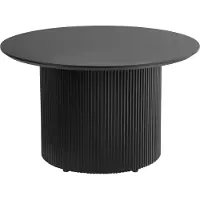 Beliani Couchtisch Schwarz MDF Platte Metallfuß ø 50 cm Modernes Design Wohnzimmer