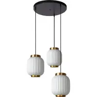 Lucide Design-Pendellampe Gosse 3-helles Gold mit Weiß