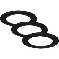 DI-KA LED Einbauleuchte LEUCHTEN FLAT IN, 7 W, 600 lm, IP44, matt-schwarz, Kunststoff, 3er Set, Ø 12 cm