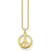 Thomas Sabo KE2170-996-7-L55v Damen-Halskette Peace-Zeichen Goldfarben Bunt
