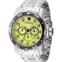 Invicta Pro Diver - Scuba 47561 Herren uhr - Wasserdicht - Analog - Quarzuhrwerk - Edelstahl mit Gelbes zifferblat - 48mm