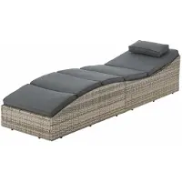 Juskys Sonnenliege Lamia klappbar - Polyrattan Gartenliege mit Auflage - Grau