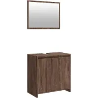 vidaXL 2-tlg. Badmöbel-Set Braun Eichen-Optik Holzwerkstoff