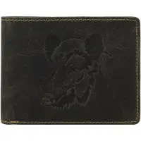 Green Burry GREENBURRY Geldbörse Vintage Animal Collection Wallet Olive Wild Boar dunkelgrün