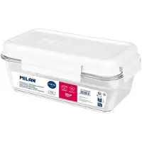 Milan Nata 624 white rectangular airtight tritan lunch box 1.2 l